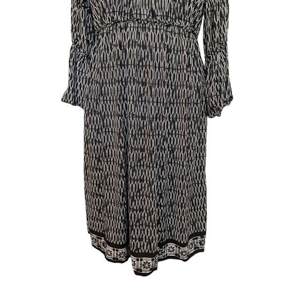 Max Edition XL Black White Geometric Bell Sleeve Dress Polyester Spandex - Picture 11 of 11